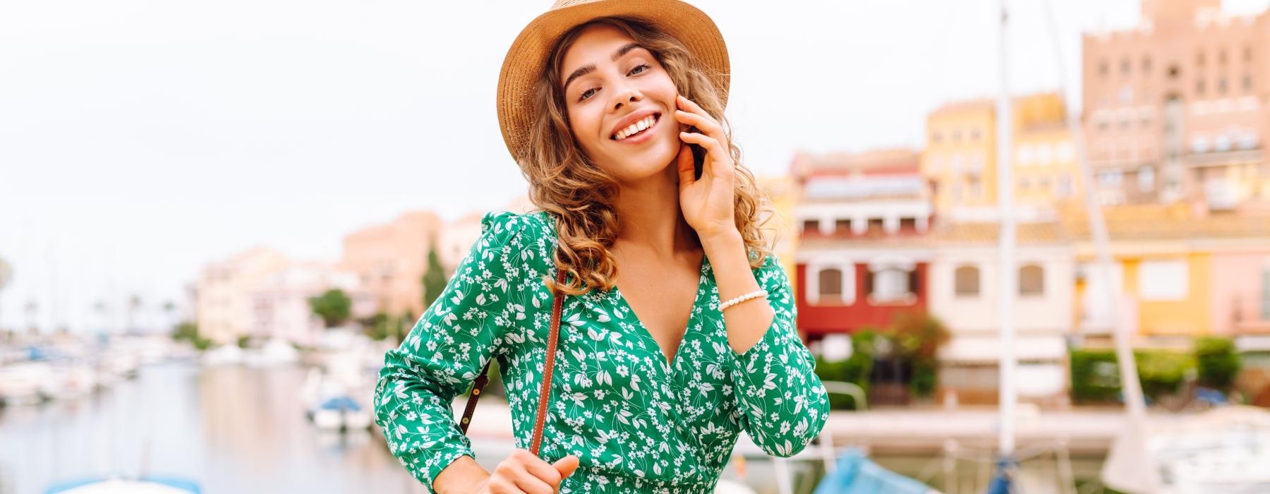 a woman talking on the phone